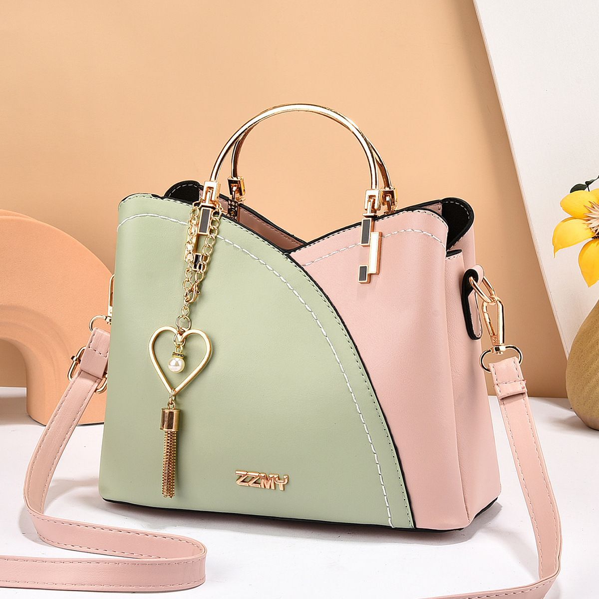 Patchwork PU Leather Large Tote Bag