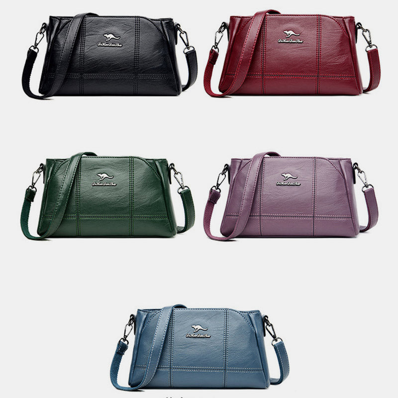 PU Leather Shoulder Handbag with Adjustable Strap